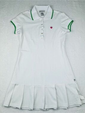 Self Esteem Tennis dress. White/ green trim. pleated skirt. No Stains. Size L.
